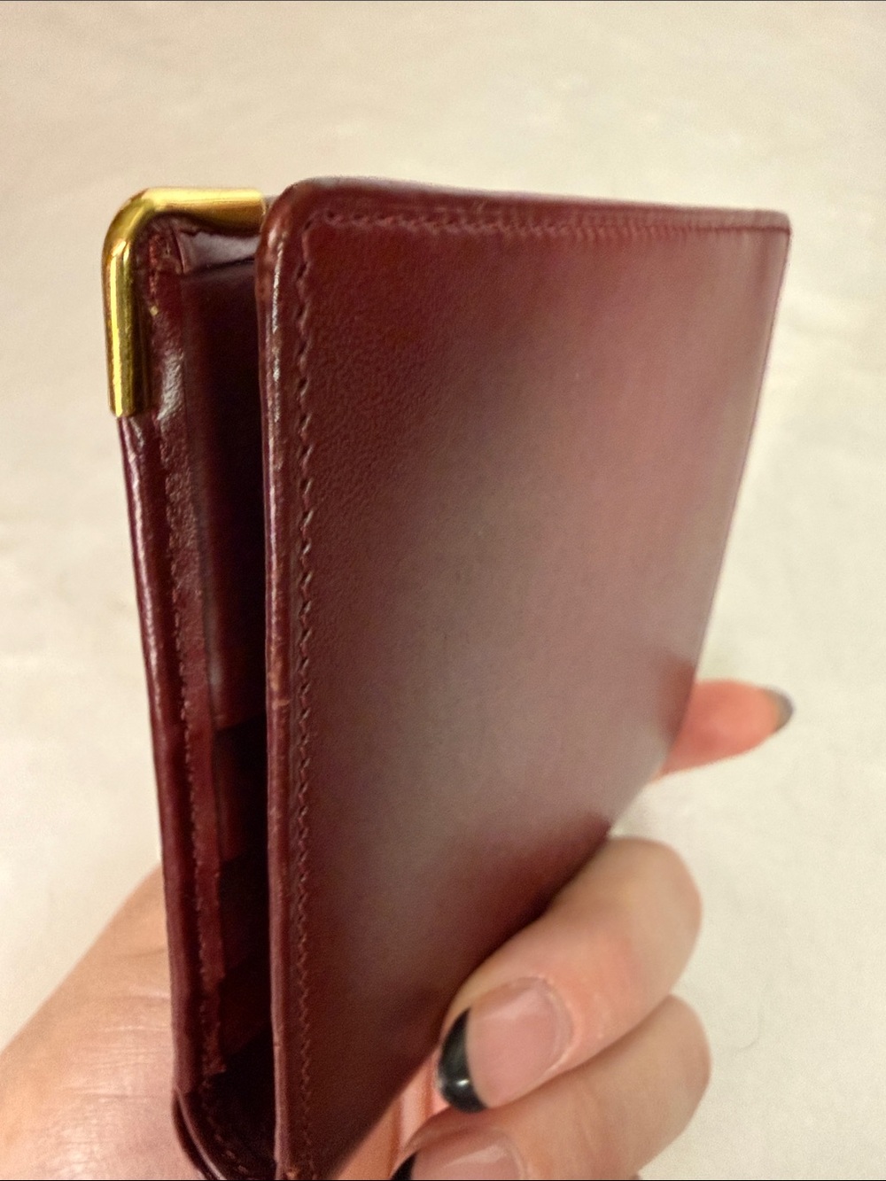 Vintage Cartier Unisex Must De Cartier Burgundy Leather Wallet Coin Pocket + Box - Picture 14 of 14